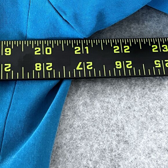 EN Avance Womens Blazer 100% Silk Teal SZ 16 Double Breasted Sophisticated Lux - Picture 10 of 11